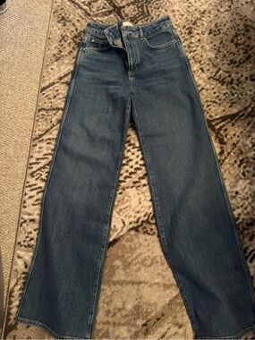 Sezane Dark Blue Wide-Leg Jeans